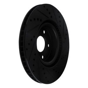 Ford Bronco Sport Brake Rotor (1) - Front Right - R1 Concepts - Drilled & Slotted - Black - `20-`25